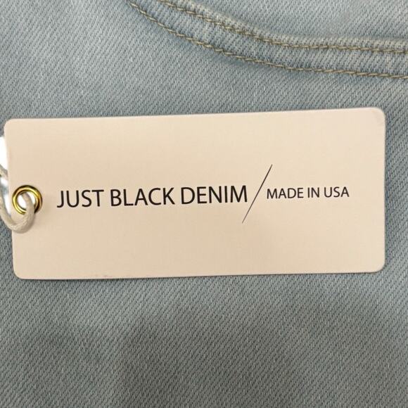 Just Black Denim Double Button A-Line Light Denim Rough Hem Skirt Size Small NEW - Picture 6 of 11